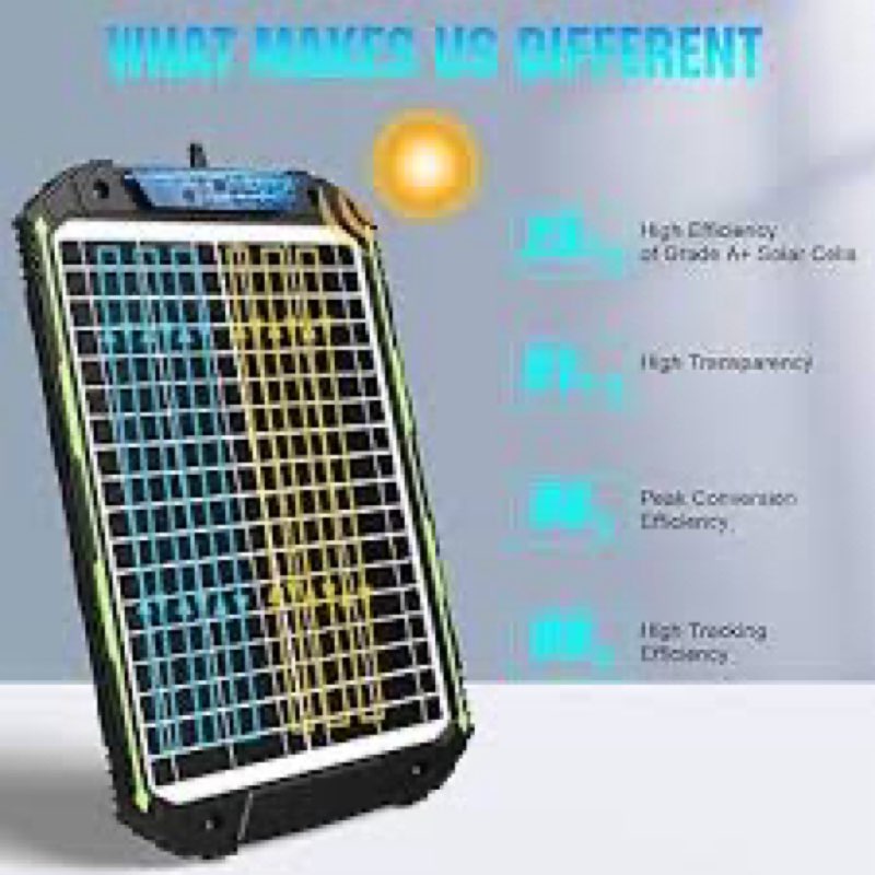 sun energise 20w 12v solar powered battery charger & maintainer, built-in smart mppt charge controller, waterproof 20 watt 12 volt solar panel trickle charging kits for car auto boat rv marine trailer
