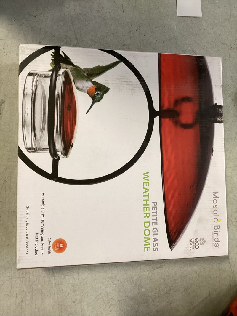 Condition photo showing New/Like New for Mosaic Birds Petite Glass Baffle Dome  M383-200-68  11 Inch wide  Fading Sunset