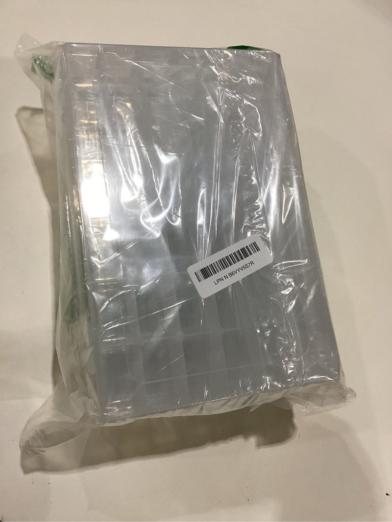 Condition photo showing New/Like New for Feadily 3PCS 36 Grids Large Plastic Organizer Box with Dividers, Compartment Organizer Box for Nail Accessories/Screw/Sewing Arts and Oil Paint, Bead Storage Containers 14.9" x 9.2" x 1.9" (Clear)