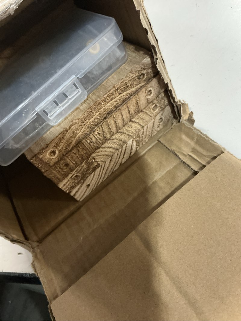 Condition photo showing Good Condition for Oversize Coffee Mug Display Shelf for Wall Wood Coffee Mug Rack Wall Mounted Shelf Cubes Cup Hooks Hanger with Bar Sign Decor for Kitchen Station Bar Accessories(Brown)