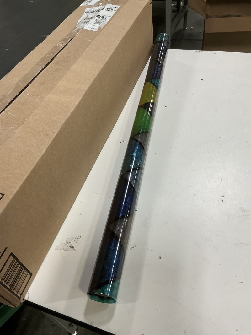 Condition photo showing Good Condition for coavas window privacy film stained glass window clings 3d rainbow film for glass door decorative colorful lattice stickers static cling sun blocking door coverings for home, 29.5 x 78.7 inch 29.5 x 78.7 inch a-rainbow