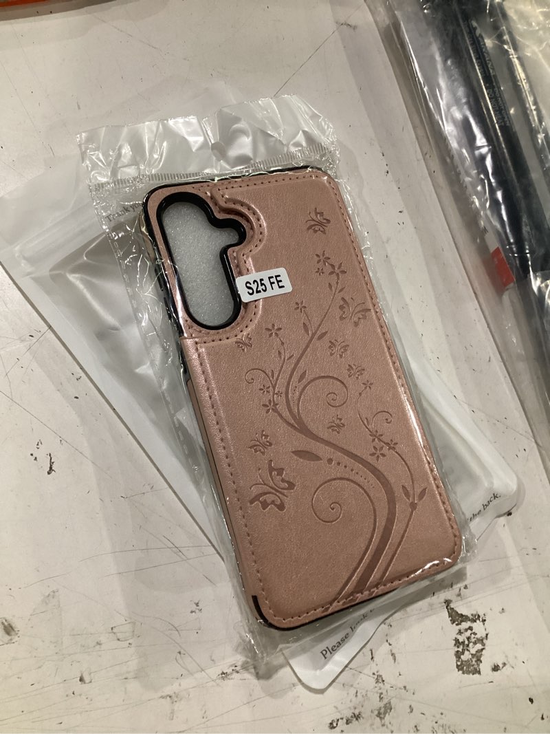 Condition photo showing New/Like New for korecase wallet case for samsung galaxy s25 fe with credit card slots,for galaxy s25fe premium embossed butterfly flower back flip shockproof protective cover for girl women -rose gold rose gold samsung galaxy s25 fe - 6.7"