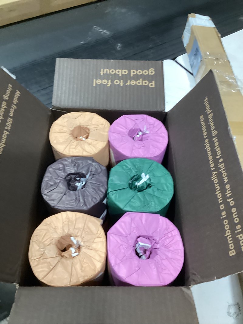 Condition photo showing New/Like New for Amazon Aware 100% 3-ply Bamboo Toilet Paper, Unscented, 12 Rolls, 350 Sheets per roll,, Plastic-Free, Green 350 sheet (Pack of 12)