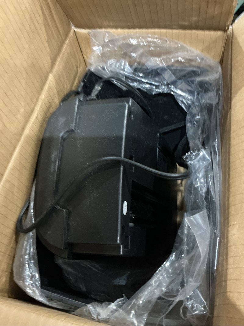 Condition photo showing As Is for 8-sheet micro cut paper shredder p-4 high security for home office use with handle, shreds credit card/staple 4 gallons(black) visual window wastebasket