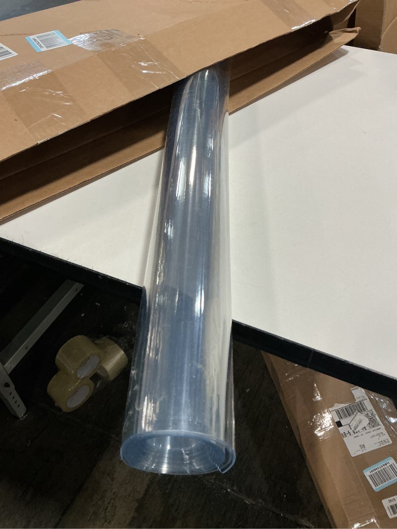 Condition photo showing Good Condition for Clear Table Protector 38 x 84 Inch, 1.5mm Thick Plastic Table Cover, Waterproof PVC Clear Table Cover Protector, Desk Protector Mat, Writing Desk Pad for Desktop, Coffee & Dining Room Table 38" x 84" (Rectangular) Crystal Clear