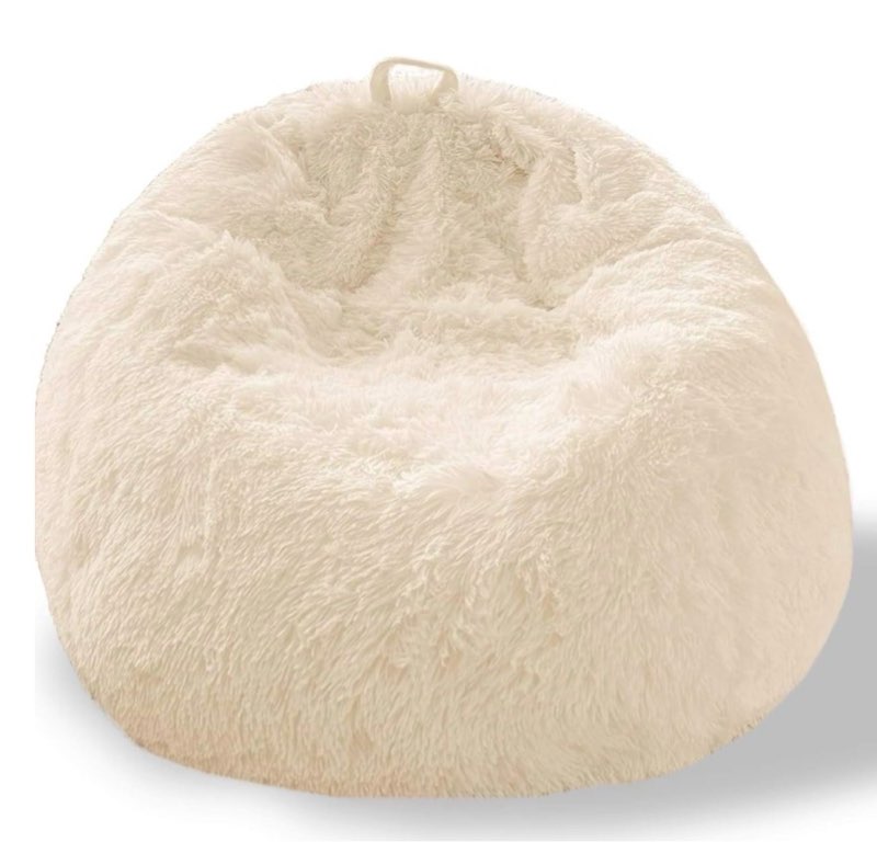 BCU Bean Bag Cover Comfy Beanbag Chair for Adults Without Filler Faux Fur Floor Chair Lazy Sofa Cove
