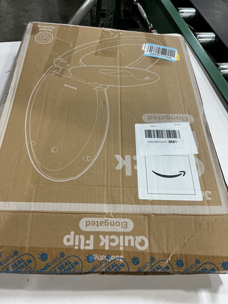 Condition photo showing As Is for quick flip toilet seat with built-in potty & splash guard for toddler training, slow close - jool baby (elongated)