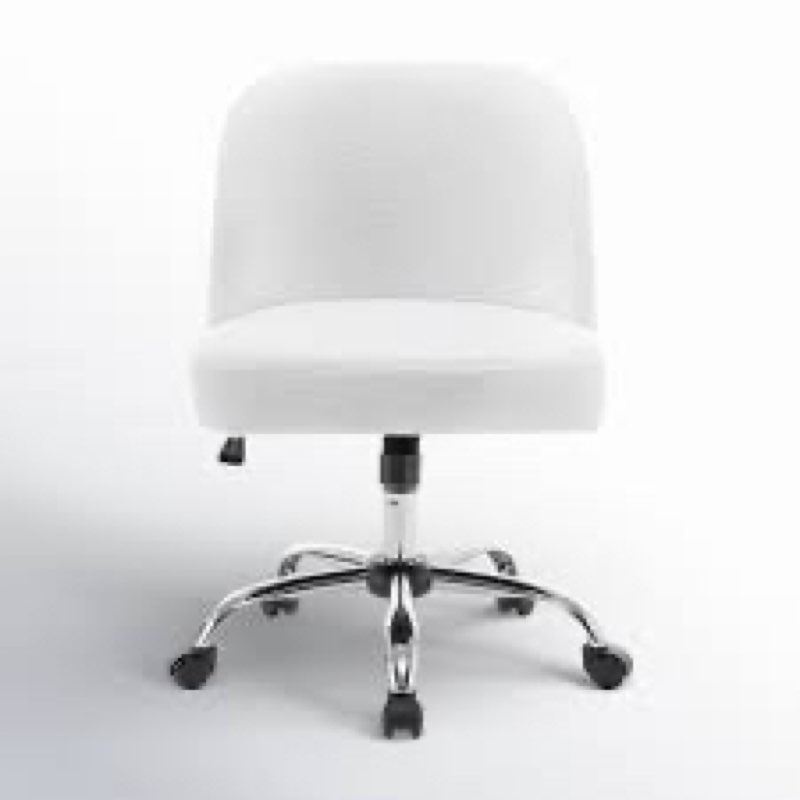 Brodyn Sherpa Fabric Office Chair with Steel Roller Base Upholstery Color: White