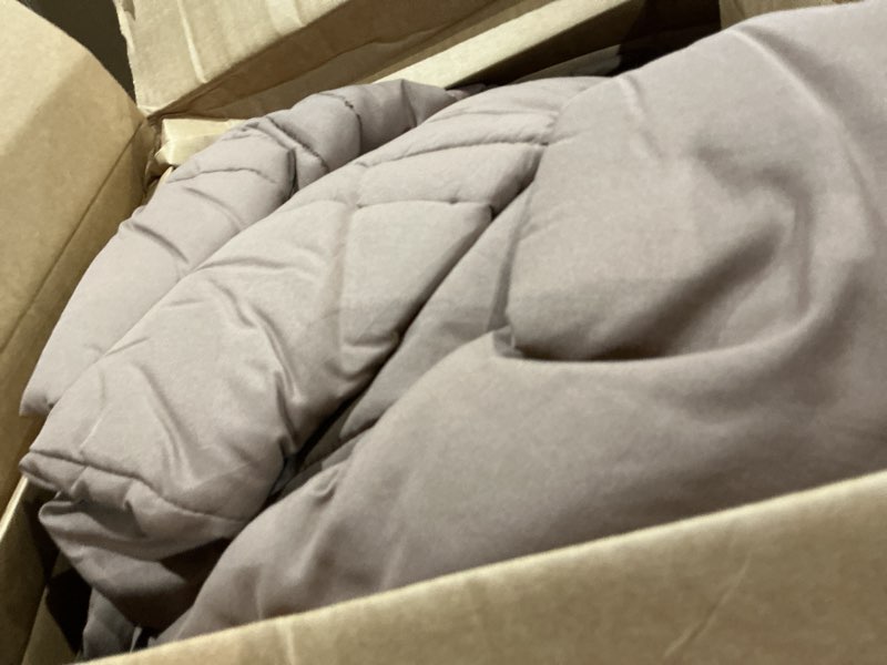 Condition photo showing As Is for monbix king size comforter set - 7 pieces bed in a bag king, raw umber king bedding sets with comforter, all seasons comforter bed set with sheets, pillowcases & shams