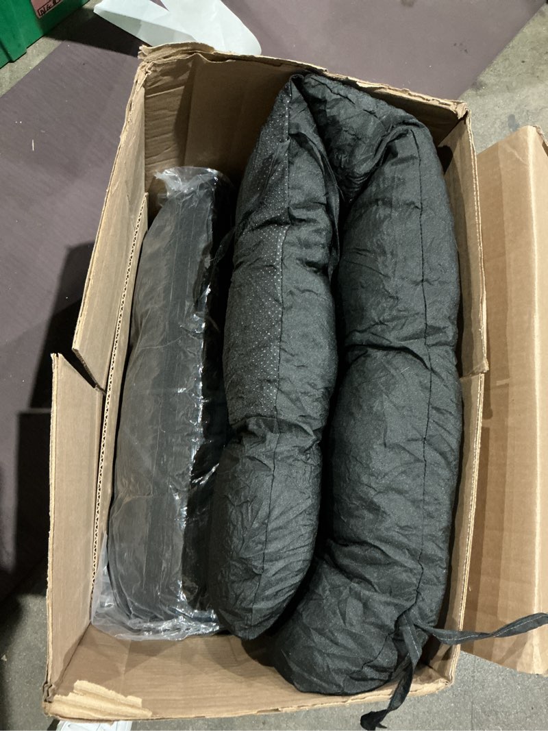 Condition photo showing Good Condition for 2 set high back rocking chair cushions large anti slip chair pads 43"x19"x3" indoor outdoor with ties waterproof fade resistant lounger chair cushions for rocker(black)