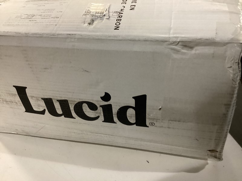 Condition photo showing New/Like New for lucid 2 inch bamboo charcoal infused memory foam mattress topper - full size – moisture and odor control - ventilated - plush feel, pressure-relieving bed topper – certipur certified full 2 inch bamboo charcoal