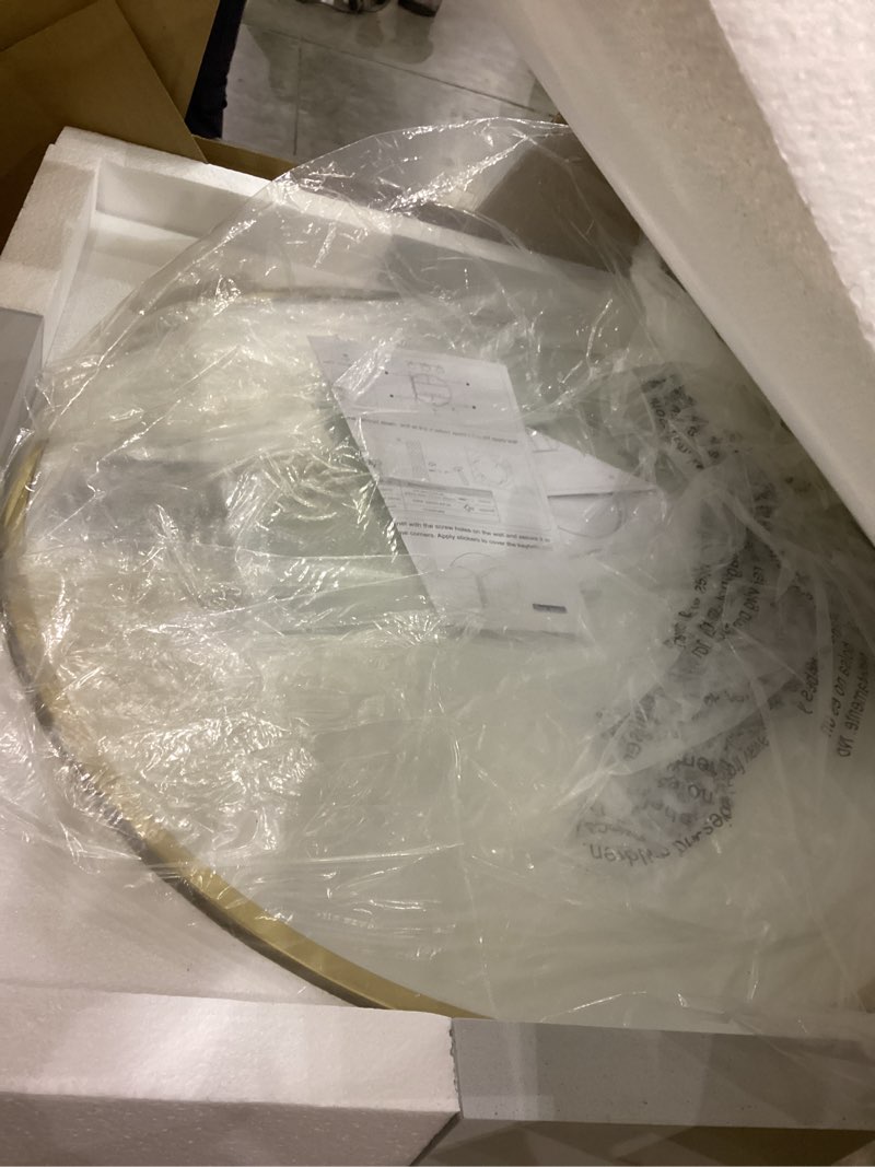 Keonjinn 20" x 20" Round Medicine Cabinet Mirror, Gold Mirror Medicine Cabinet Wall Mounted, Circula