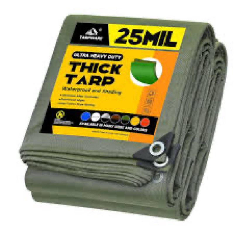 10'x10' 25Mil Ultra-Heavy Duty Waterproof Organic Silicone Coating Black Canvas Tarps with Grommets&Reinforced Edges, UV Resistant Durable Canvas Tarpaulin, Cover for Pool/Boat/Tent,Full Size