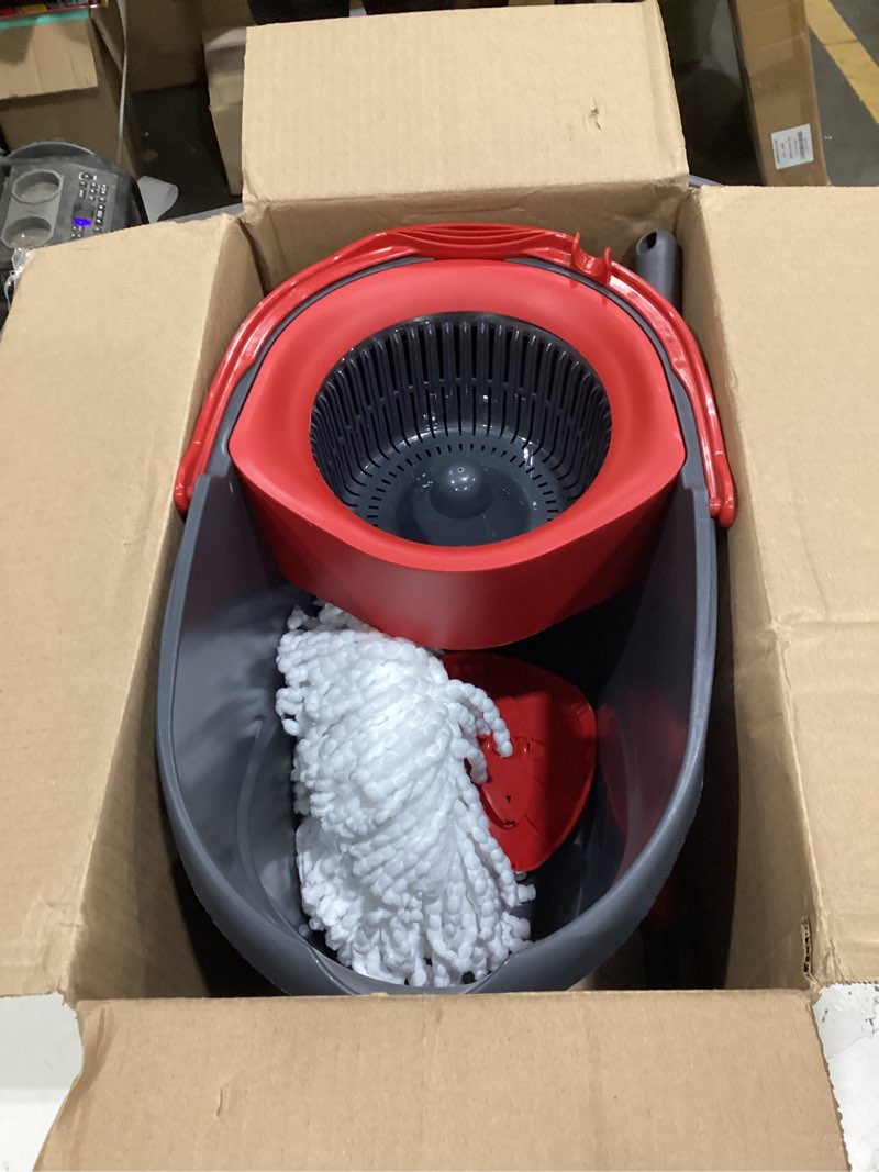 Condition photo showing New/Like New for O-Cedar EasyWring Microfiber Spin Mop, Bucket Floor Cleaning System, Red, Gray, Standard Easywring Spin Mop & Bucket