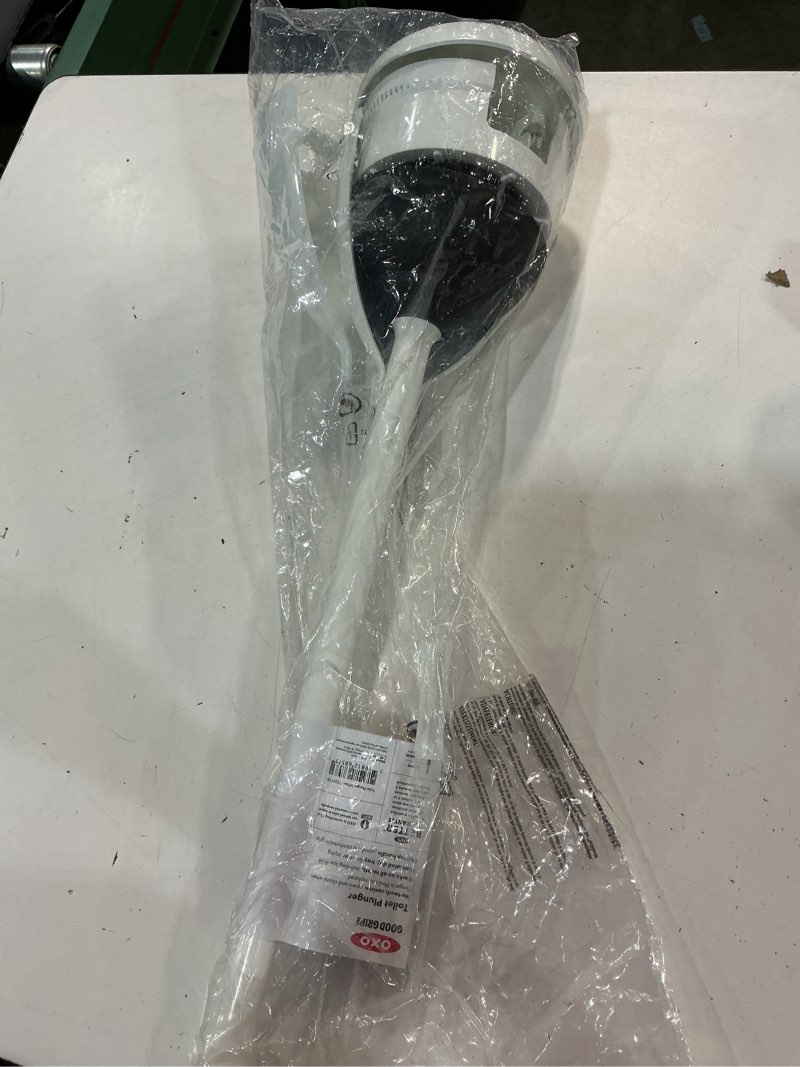 Condition photo showing As Is for oxo good grips toilet plunger