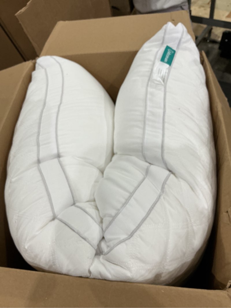 Condition photo showing Good Condition for oubonun full body pillow for sleeping-adjustable firm and fluffy body pillows for adults-long and large pillow for bed- 21"x54" white-white side