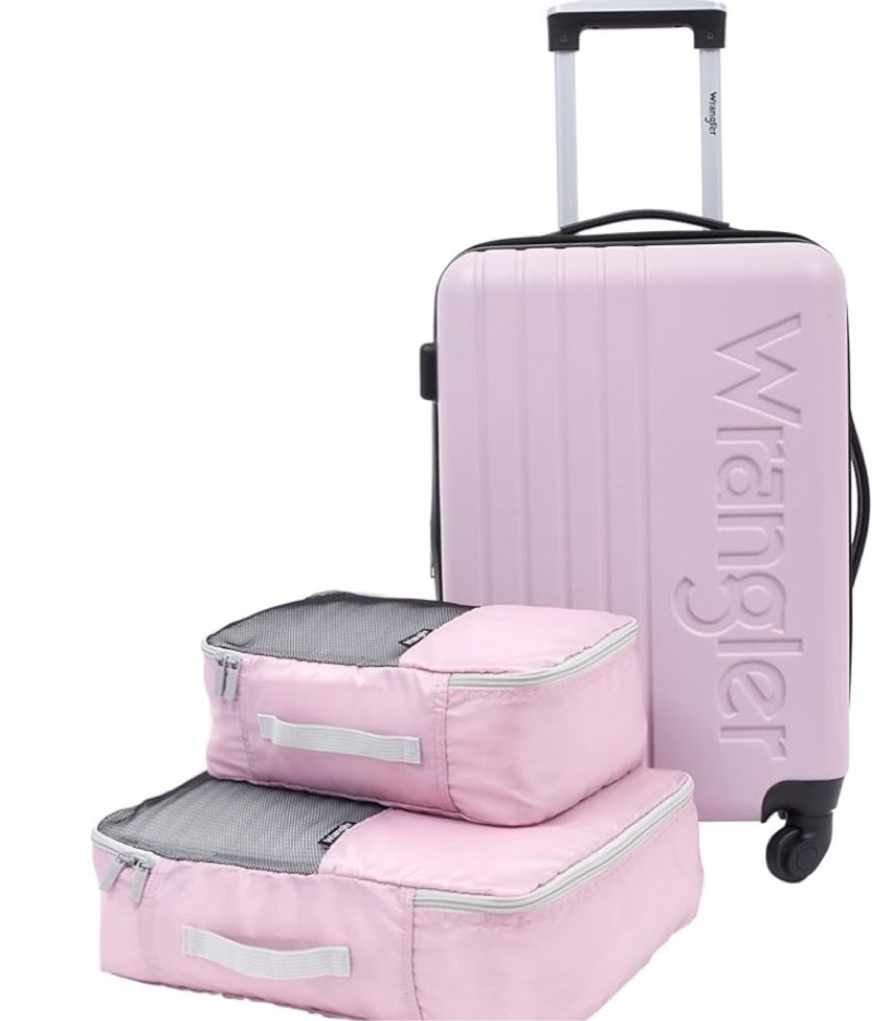 wrangler carry-on luggage set, lilac