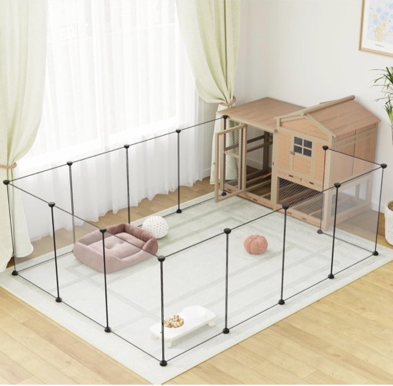 luriva large transparent pet playpen, 28" h x 20" w, dog playpen, small animal playpen, puppy plaype