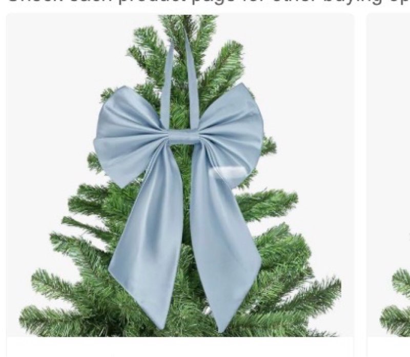 Janinka Christmas Tree Topper Bow 22", Large Bow for Decor, Birthday Party Backdrop, Ribbon Hanging 