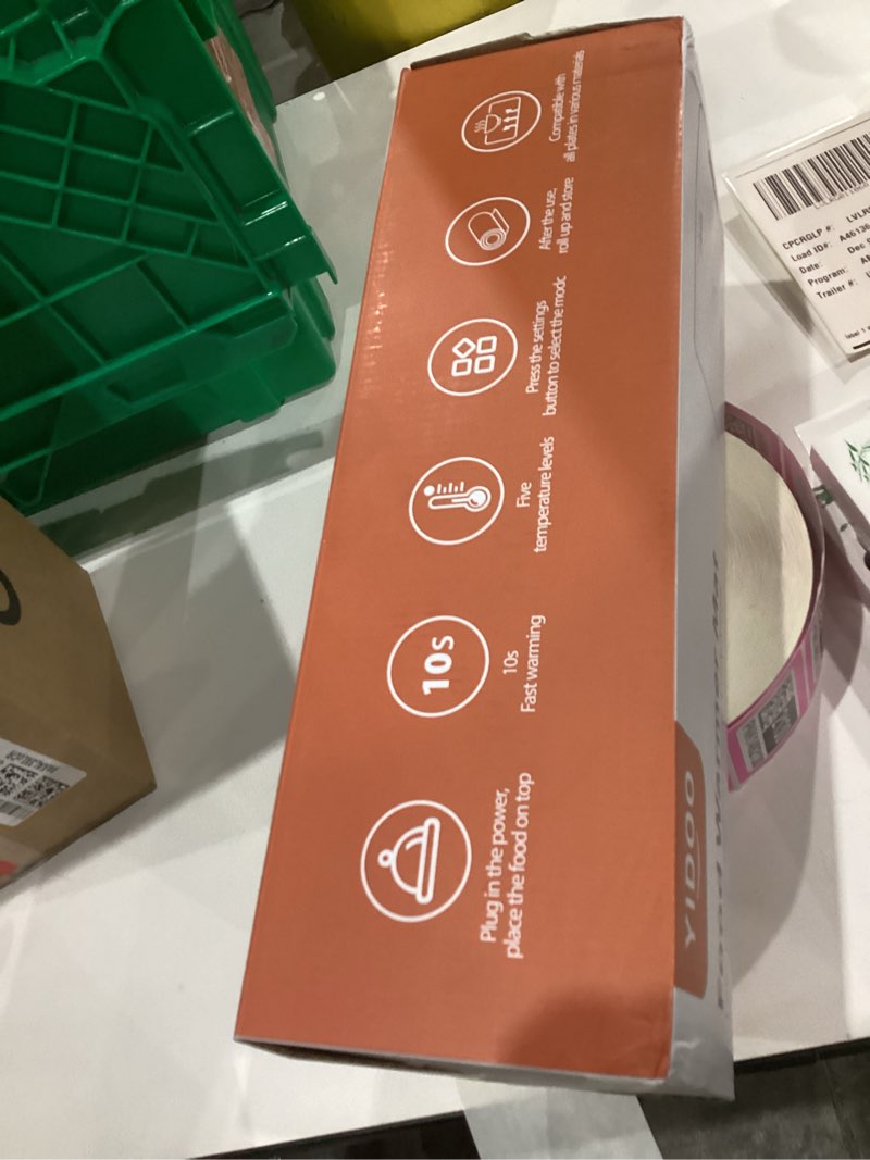 Condition photo showing New/Like New for Premium Electric Warming Tray for Food - 5 Temp & 4H Timer, Anti-Scald Silicone Portable Food warmer Mat, Safety Lock, Roll-Up Design - Food Warming Mats for Countertop & Buffet Party Gathering L Baby Blue