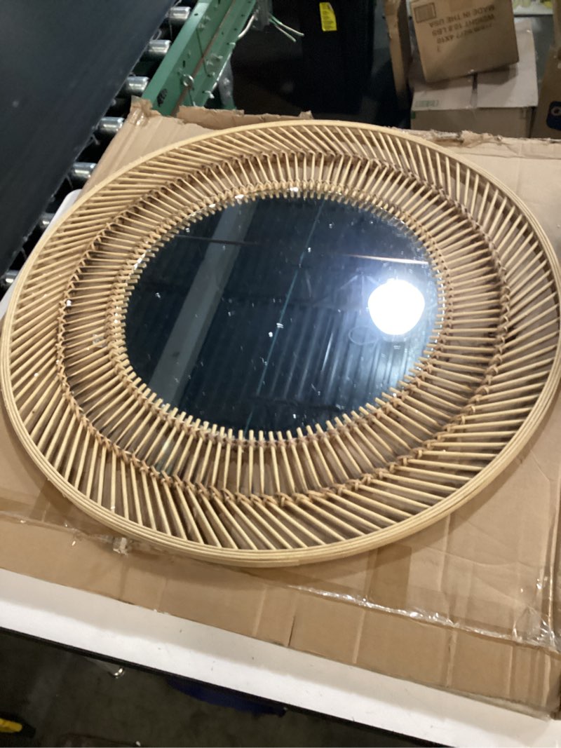 Condition photo showing New/Like New for twirl round bamboo wall mirror