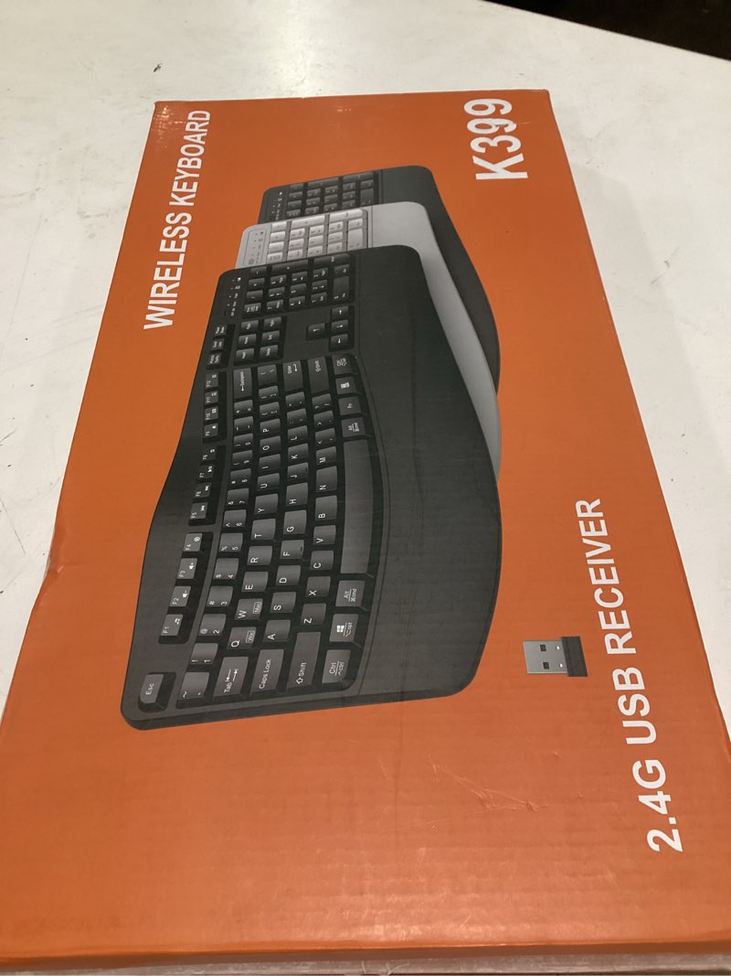 Condition photo showing Good Condition for QUASIO Ergonomic Wireless Keyboard with Wrist Rest, Wave Keys, Comfortable Natural Typing, 2.4GHz Fu