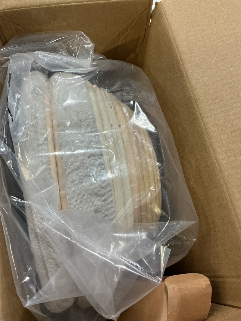 Condition photo showing New/Like New for kook banneton bread proofing basket 9 inch - complete 12 piece sourdough basket kit with liners and scrapers - natural rattan for artisan bread making - set of 2 round round deluxe set