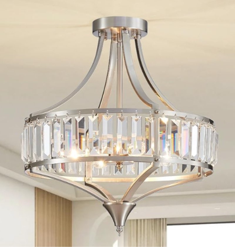 chandeliers for dining room modern farmhouse chandelier, 4-light crystal chandeliers, rustic chandelier with round metal lampshade, perfect for hallway bedroom foyer, brush french glod