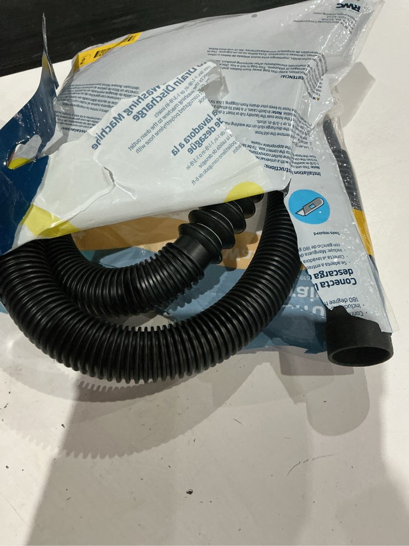 Condition photo showing As Is for eastman 6-ft 1, 1-1/8, or 1-3/8-in od inlet x 1-in compression outlet polypropylene washing machine drain hose