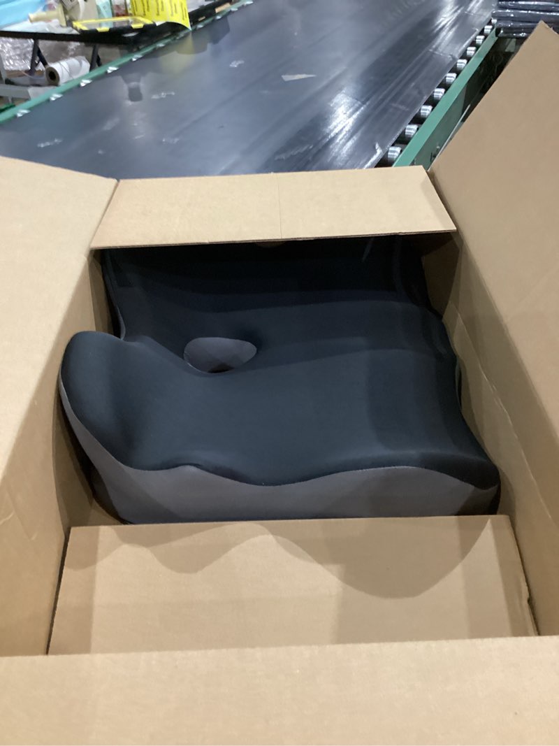 Condition photo showing Good Condition for Seat Cushion for Hip Coccyx Pressure Relief, 6in Thick Extra Large Ergonomic Memory Foam Cushions for Sciatica Pain Relief, Sitting Seat Pad on Chair, Drive Seat, Wheelchair, Airplane,All Day Comfort