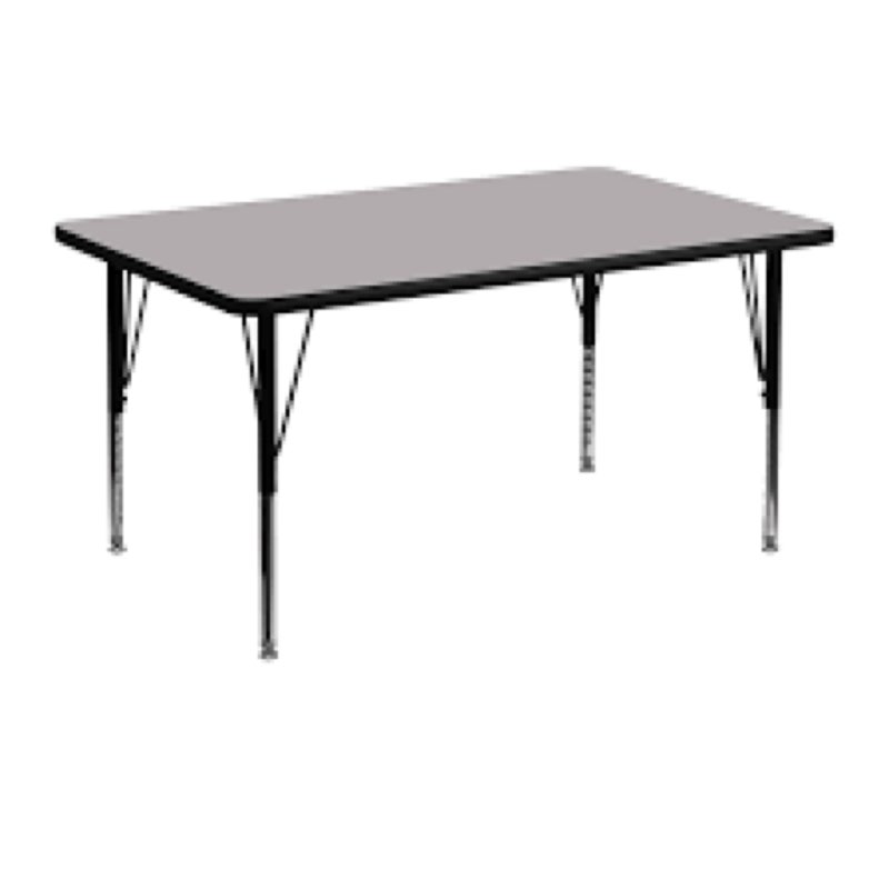 flash furniture 30\" x 60\" rectangular table reversible laminate top, 30\" w x 60\" l, white/gray