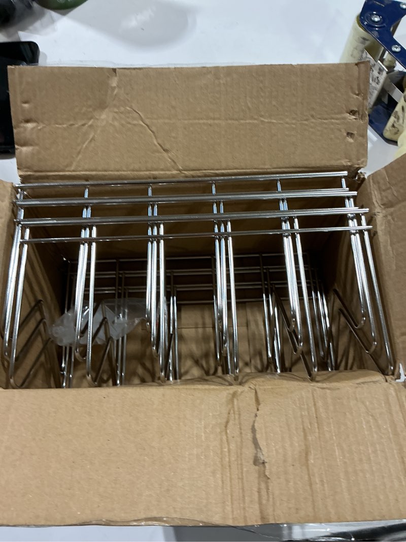Condition photo showing Good Condition for hztint 3 pack pot lid organizer for cabinet, stainless steel pot lid rack with anti-slip pad, lid holder for pans pots, bakeware, plates, cookie sheets, trays, dish, cutting boards, silver