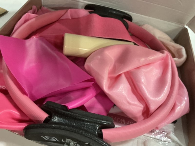 Condition photo showing Good Condition for LIONSCOOL Pilates Ring Set – 14" Anti-Deformation Magic Circle with Padded Handles, Mini Ball, Resistance Bands, Guide & Bag Pink Pro