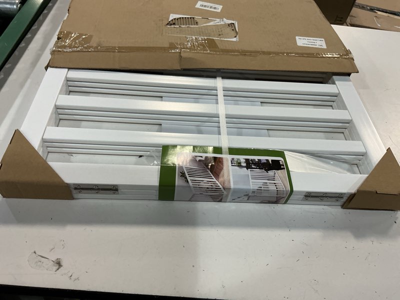 Condition photo showing New/Like New for dog gate indoor, freestanding dog fence for the house, doorways, hallways,or stairs,pet gate foldable wooden,expandable 24" height 3 panels,white ?3 panels?60‘’w x 24''h white