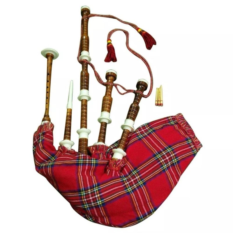 Scottish Great Highland Bagpipes - Sheesham Wood, Silver Mounts, Natural Finish