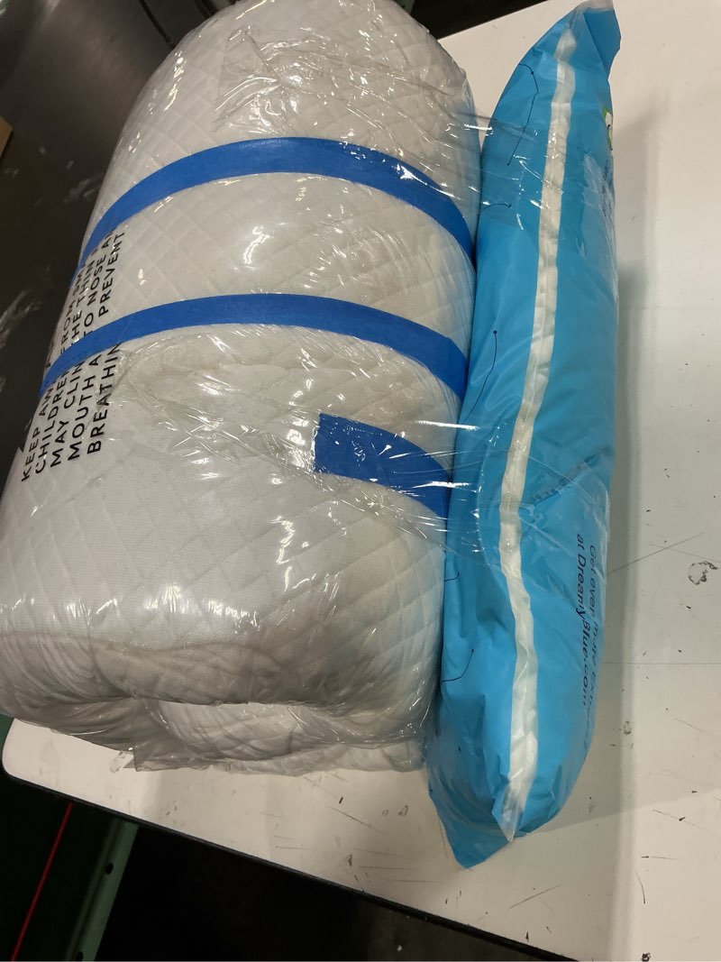 Condition photo showing Good Condition for dreamyblue signature pillow w/adjustable loft • shredded memory foam fill • neutral alignment for side, back, and stomach sleepers • washable bamboo rayon cover • certipur-us certified foam (queen) queen (pack of 1)