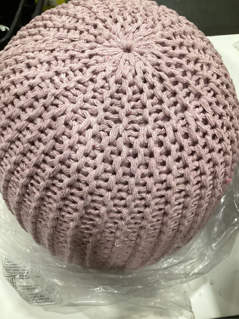 Condition photo showing Good Condition for urban lifestyle round knit pouf, light pink