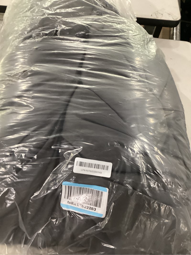 Condition photo showing As Is for rosgonia queen comforter set charcoal grey, 3pcs (1 dark gray comforter & 2 pillowcases) all season soft bedding lightweight bedspread blanket quilt queen comforter 90"x90" charcoal gray