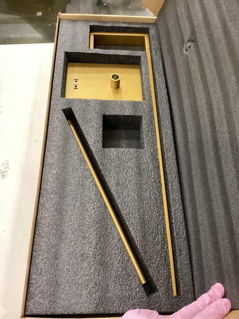 Condition photo showing As Is for Free Standing Toilet Paper Holder with Reserve Black & Gold, Stainless Steel Bathroom Toilet Paper Roll Holder with Storage