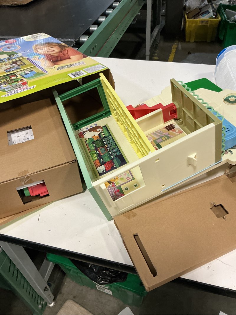 Condition photo showing Good Condition for bluey and bingo supermarket playset with escalator, pretend play toys for toddlers, sounds and 15 pieces, bluey grocery store playset 1- supermarket