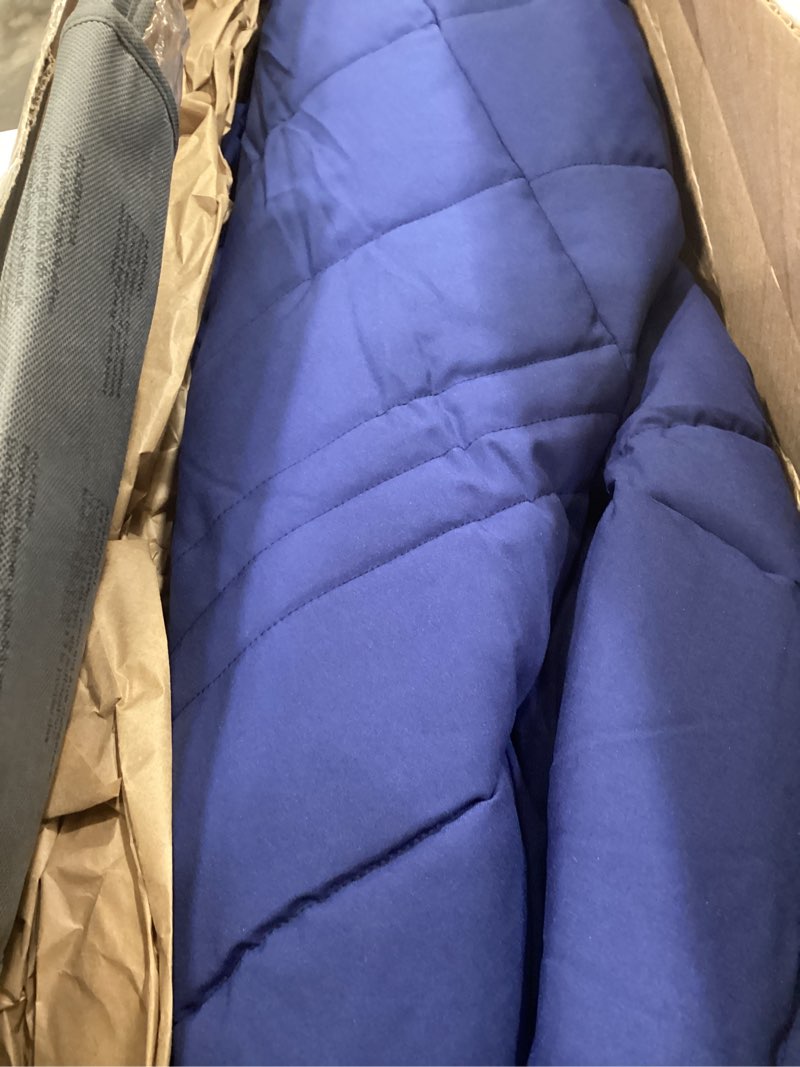 Condition photo showing As Is for wantdo Women's Winter Coats Quilted Long Puffer Jacket Waterproof Hooded Coat Medium Palace Blue