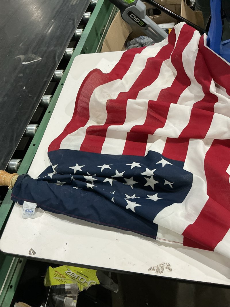 Condition photo showing As Is for valley forge aa99050 flag set n 2.5 ft. h x 4 ft. w multicolored