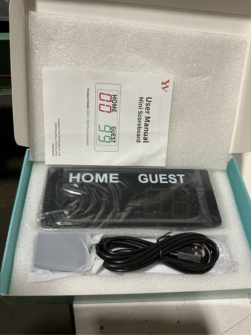 Condition photo showing New/Like New for yz led portable digital scoreboard, tabletop electronic scoreboard with remote, score keeper for games cornhole/basketball/ping pong/baseball/tennis/volleyball indoor outdoor plug-in(red&green)