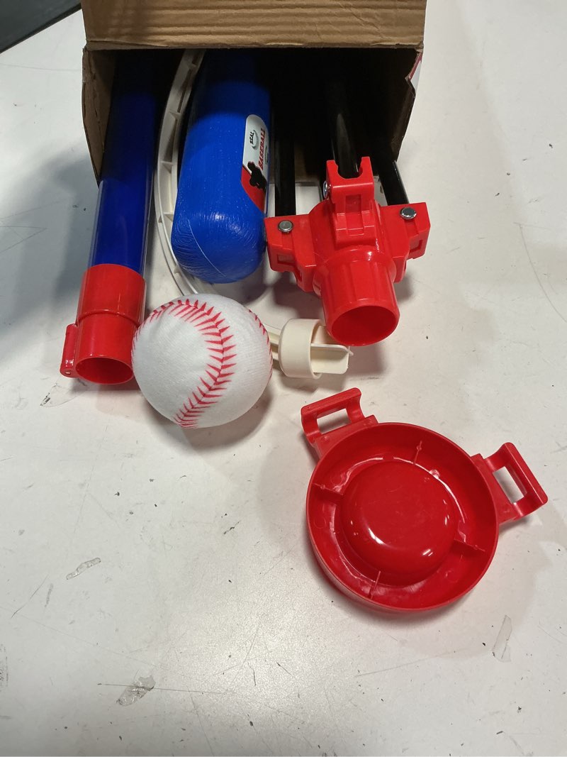 Condition photo showing Good Condition for HYES 3-in-1 Baseball Set for Kids 3-5 - Tee Ball Stand, Hanging Tee, Ball Launcher and 6 Softballs - Adjustable Height, Indoor/Outdoor Sport Gifts for Boys Girls, Blue 3in1-blue