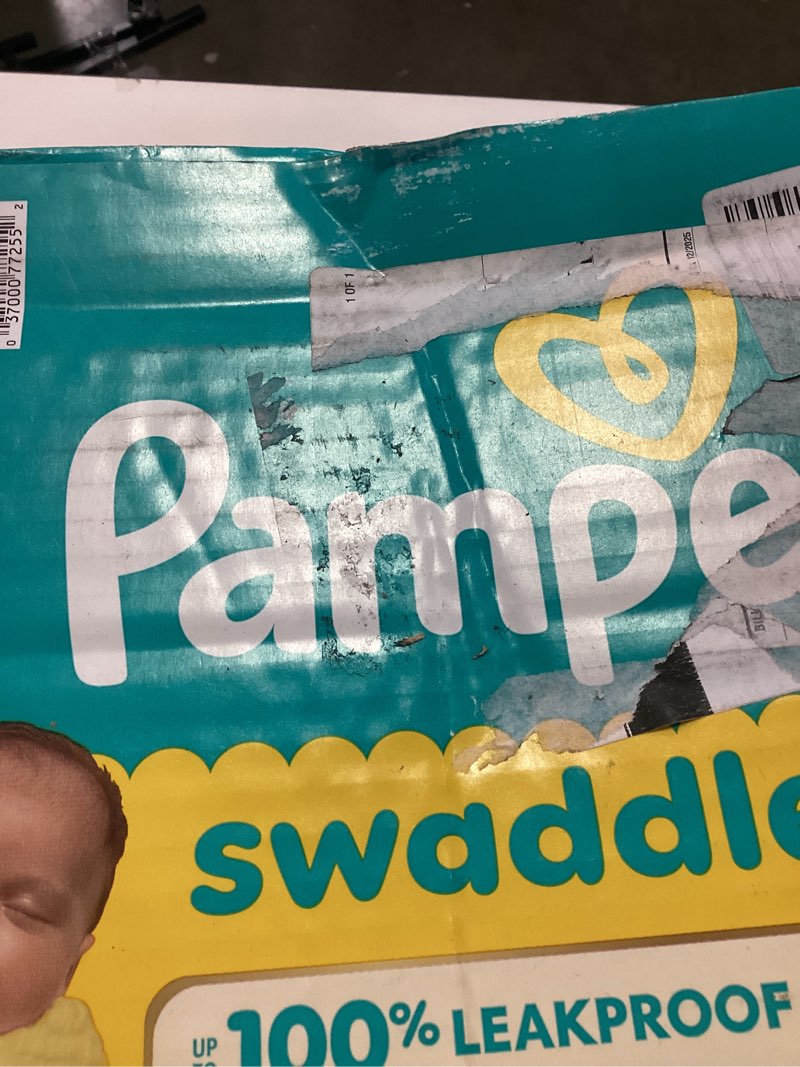 Condition photo showing As Is for pampers swaddlers diapers, size 0 (up to 10 lbs), 140 count, absorbent, keeps baby dry and comfortable, skin safe disposable baby diaper (packaging may vary) newborn 140