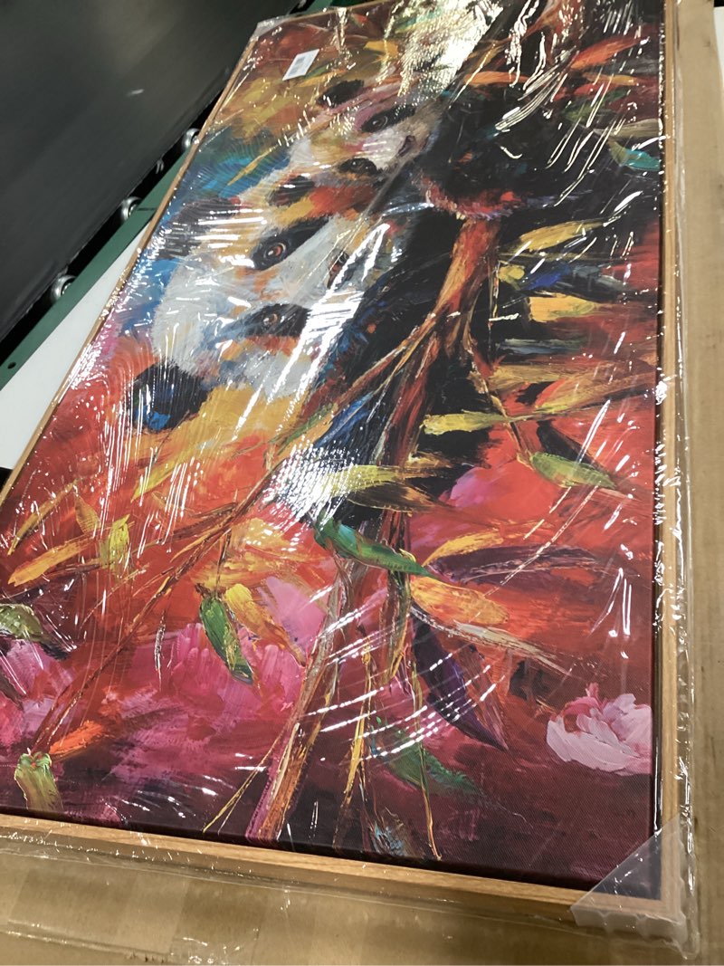 Condition photo showing Good Condition for graffiti panda wall art decor abstract animal canvas prints for bedroom colorful animals pictures cute wildlife painting poster rustic farmhouse canvas artwork for nursery kitchen home decorations 20x40" 40"l x 20"w panda