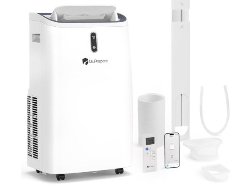 dr.prepare 14,000 btu portable air conditioner with wifi, 4-in-1 portable ac unit with remote contro