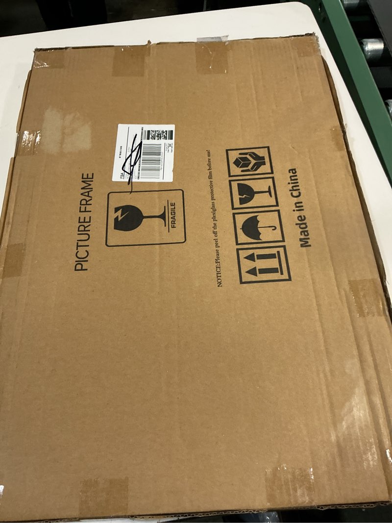 Condition photo showing New/Like New for 14x22 Black Picture Frame Mat for 12x18 Photo Wall Mounting Poster Frame-1pcs Black 14x22