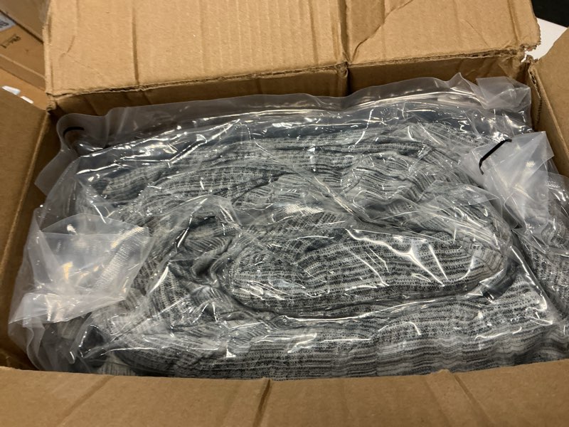 Condition photo showing New/Like New for mairêve charcoal grey queen comforter set, textured design grey crinkle bed in a bag queen size, queen comforter set with 7 pieces with comforter, sheets, pillowcases & shams 90"x 90"