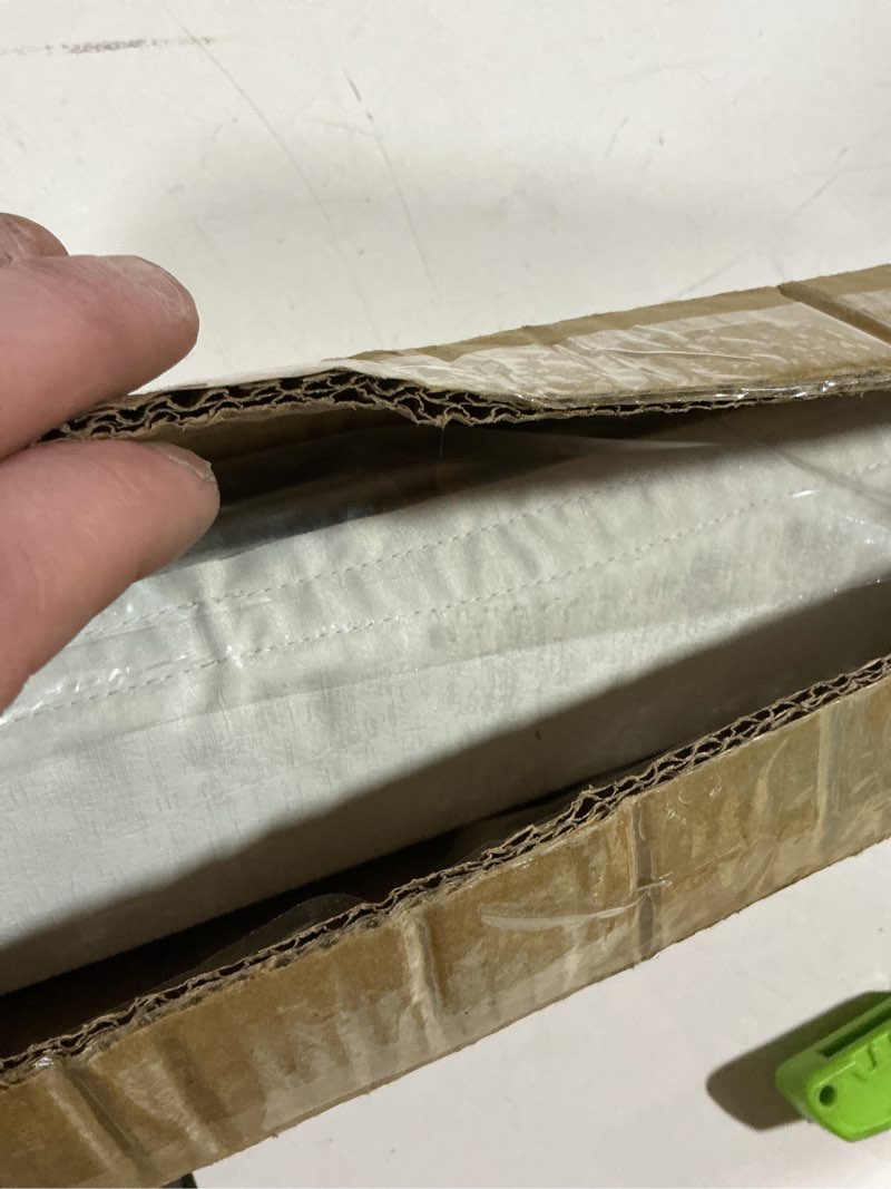 Condition photo showing As Is for LazBlinds Cordless Roman Shades for Windows, Blackout Room Darkening Thermal Insulated Window Blinds, Lightweight Fabric Blinds for Indoor Windows, 34.5" W x 60" H, Off White Blackout - Off White 34.5" W x 60" H